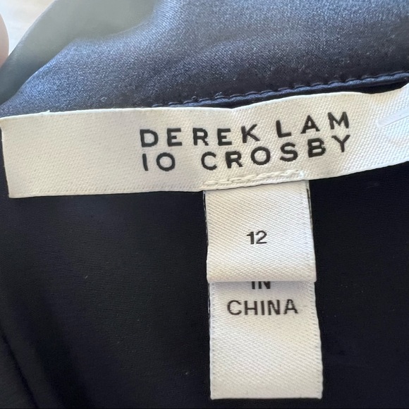 DEREK LAM 10 CROSBY Pajama Blouse Button Down Midnight 12 - Picture 11 of 14